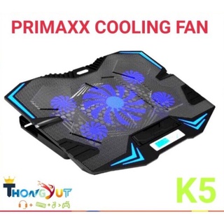 พัดลมระบายความร้อนโน๊ตบุ๊ค (5ใบพัด) Primaxx Coolerpad รุ่น K5 - สีดำ