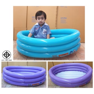 สระน้ำเป่าลมทรงรี มีพื้นกันกระแทก by best way ขนาดสระ66×91×25cm