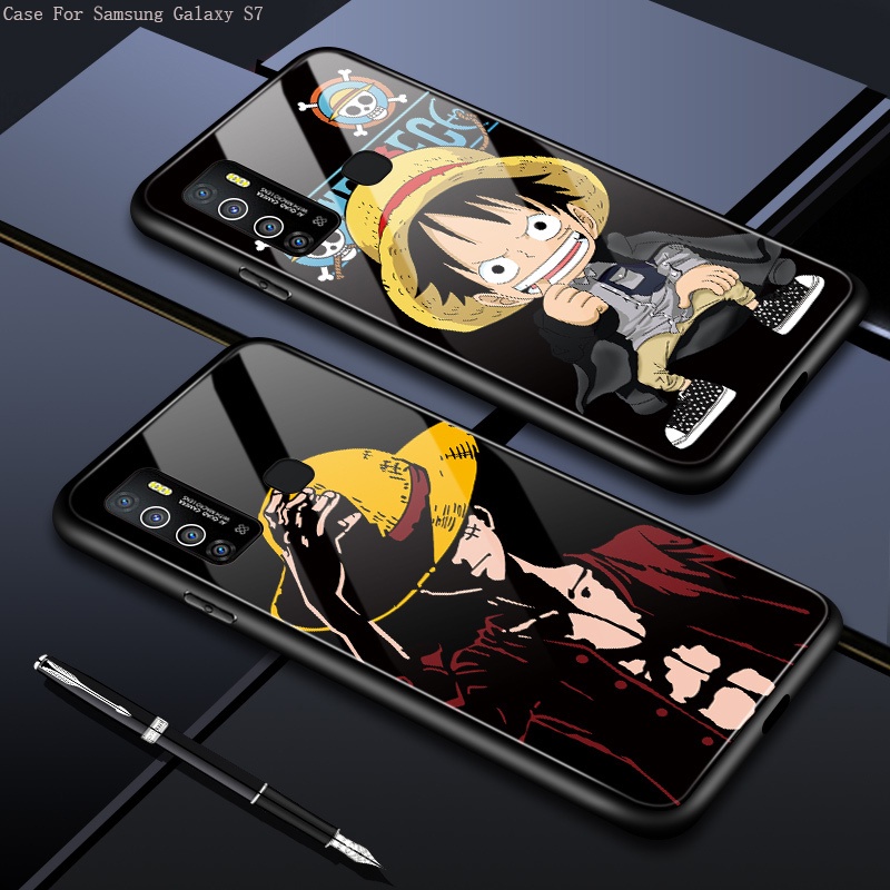 Compatible With Samsung Galaxy S22 S8 S7 Edge Plus S8+ Ultra S22+ 5G เคสซัมซุง สำหรับ Case Anime One Piece Straw Hat Kid เคสโทรศัพท์