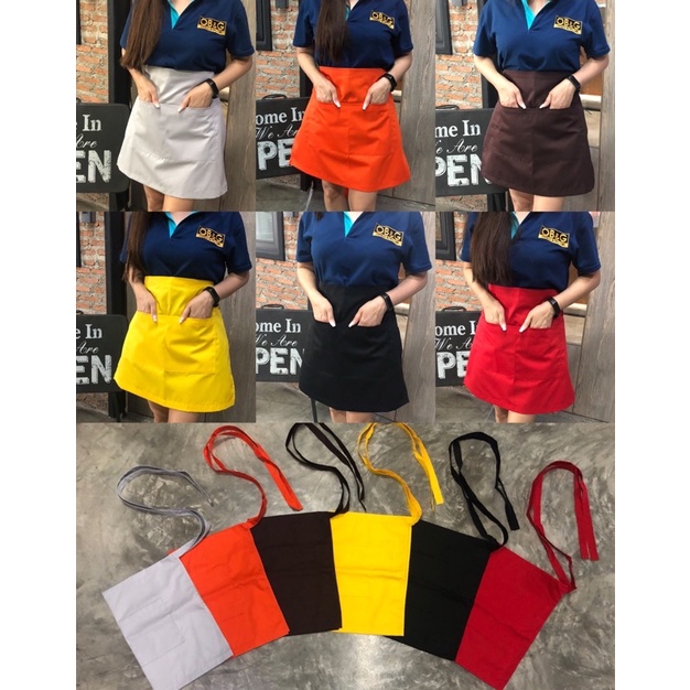 ผ้ากันเปื้อนครึ่งตัว ทรงสวยมาก เลิศคะซิส มี 9 สีพร้อมส่ง ฟรีไซส์ สายยาวพิเศษ 40 นิ้ว
