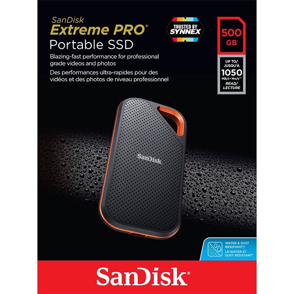 SanDisk Extreme Pro Portable SSD 500GB (SDSSDE80-500G-G25) USB3.1 Gen2 Type C & Type A Speed 1050MB/