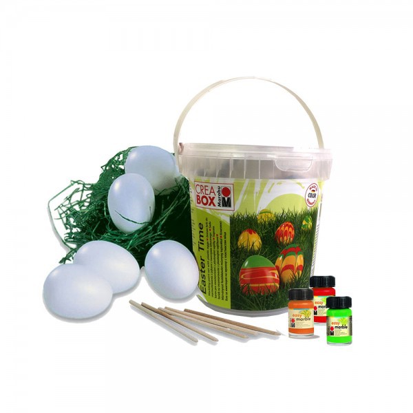 Marabu(มาราบู) ชุด Easy Marble -Easter Time สีน้ำมันลอยน้ำ  3x15ml.พร้อมไข่พลาสติก 8 ลูก #1305K00465