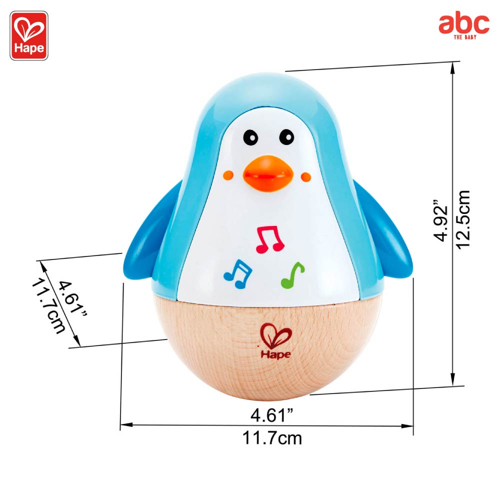 Hape لعبة خشبية موسيقية البطريق المتأرجح الرنّان Penguin Musical Wobbler لعبة تنمية مهارات من عمر 6 أشهر فأكثر صورة 6