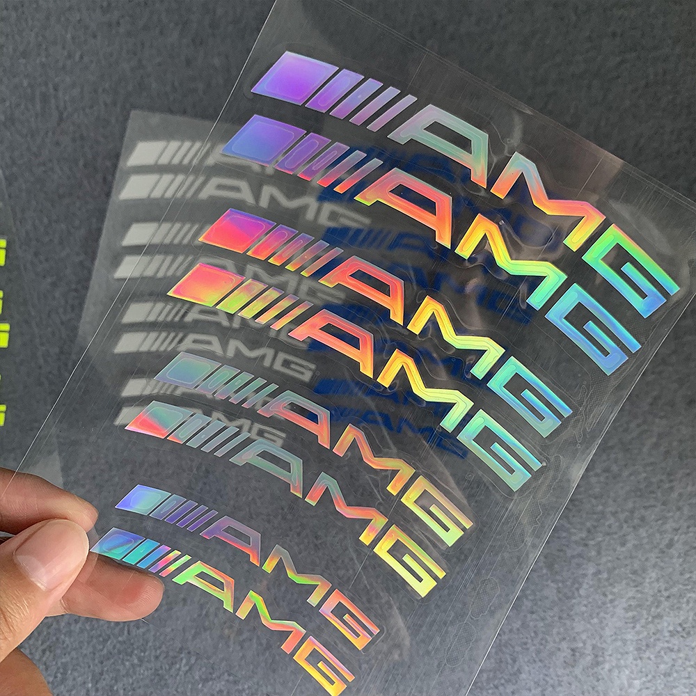 AMG เบรค คาลิปเปอร์ สติ๊กเกอร์ Mercedes Benz สะท้อนแสง รูปลอก กั น้ำ สติ๊กเกอร์ติดรถ