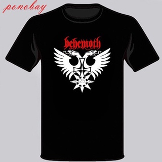 เสื้อยืดผ้าฝ้ายพิมพ์ลายขายดี เสื้อยืดลําลอง แขนสั้น พิมพ์ลาย Behemoth Metal Rock สีดํา แฟชั่นสําหรับผู้ชาย