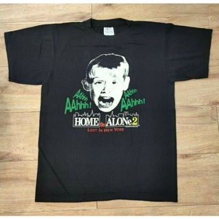 เสื้อยืดลำลองBootleg Home Alone 2 เสื้อยืด พิมพ์ลายหนัง Reprint Macaulay CulkinS to4XL