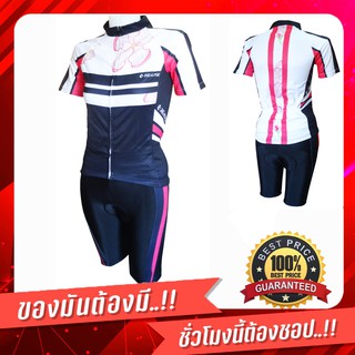 NP bike ชุดปั่นจักรยานผู้หญิง ลายดอกไม้สีดำ กางเกงเป้าเจลแท้100% สินค้าพร้อมส่งมีไซส์ S M L XL