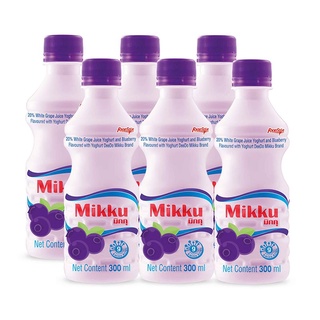 มิกกุ กลิ่นบลูเบอร์รี่ผสมโยเกิร์ต ขนาด 300ml ยกแพ็ค 6ขวด ดีโด้ DEEDO MIKKU BLUEBERRY YOGHURT