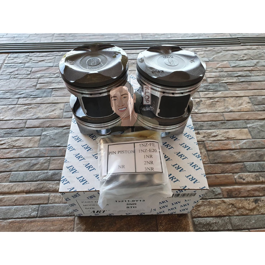 ชุดลูกสูบ ART+สลักพร้อมแหวน (RIK หรือ NPR) 3NR-FE Yaris Ativ 1.2 NSP152, Daihatsu Ayla (1 ชุด มี 4 ลูก)