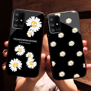 เคสกระจกนิรภัย ขอบซิลิคอนนิ่ม สําหรับ Samsung A52 A32 A12 A21 A21s A02 A02s A42 M62 A31 A51 A71 A72 A50 A30 A20 A10 A10S A20S A30s A50s S20 ultra Note 10 lite