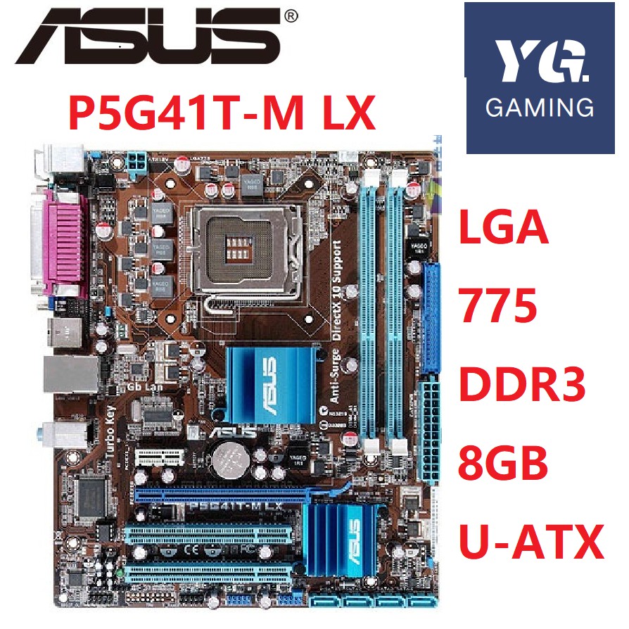 Asus P5G41T-M LX Desktop Motherboard G41 Socket LGA 775 Q8200 Q8300 DDR3 8G u ATX UEFI BIOS Original Used Mainboard