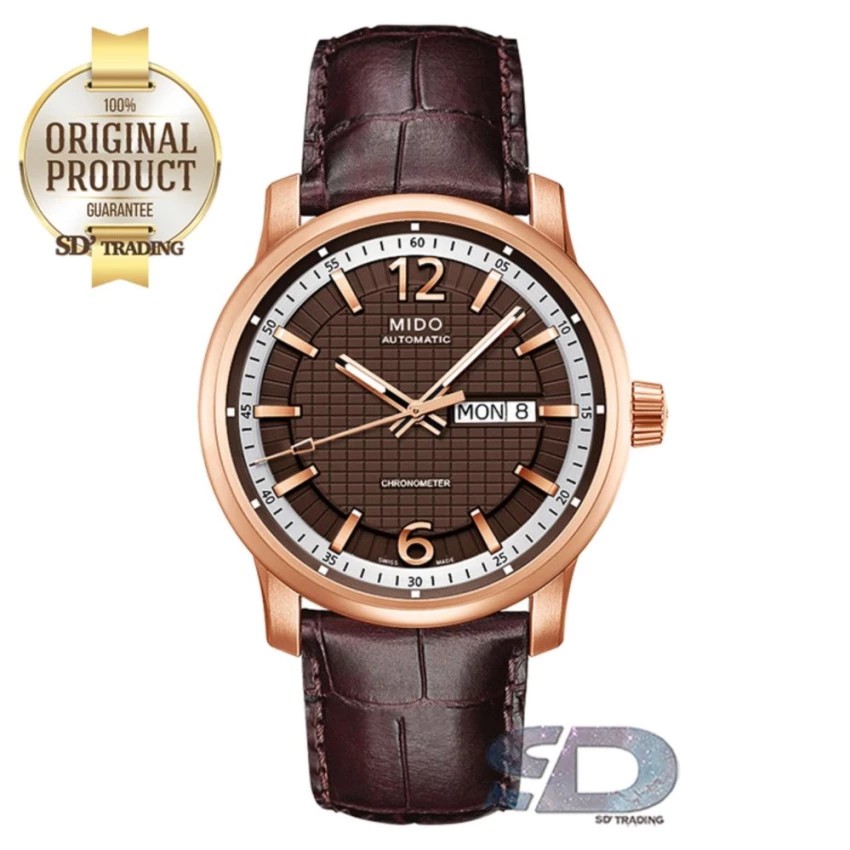 MIDO Great Wall Automatic Chronometer Men's Watch รุ่น M019.631.36.297.00 - RoseGold/Brown