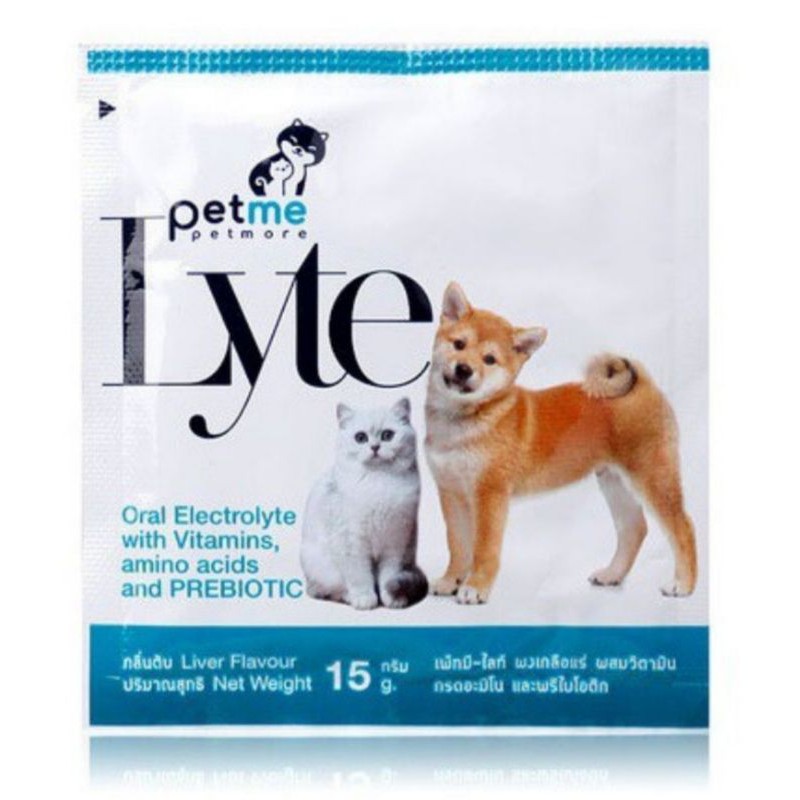 Petme lyte 15gm เกลือแร่ ละลายน้ำ 15 กรัม หมดอายุ 9 / 2027