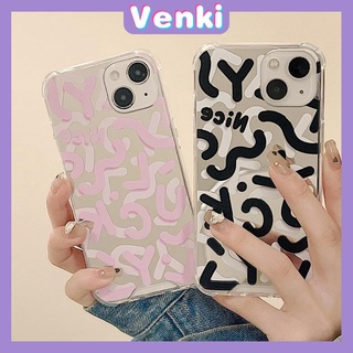 เข้ากันได้สำหรับ เคสไอโฟน เคสไอโฟน11 เคสโทรศัพท์ iphone 13 pro max เคส iPhone หรูหรากระจกอะคริลิคถุงลมนิรภัยกันกระแทกกล้องป้องกัน กราฟฟิตี้ ตัวอักษร Lucky สีดำสีชมพูสำหรับ iPhone 11 Pro Max 13 Pro Max 12 Pro Max 7Plus xr XS Max