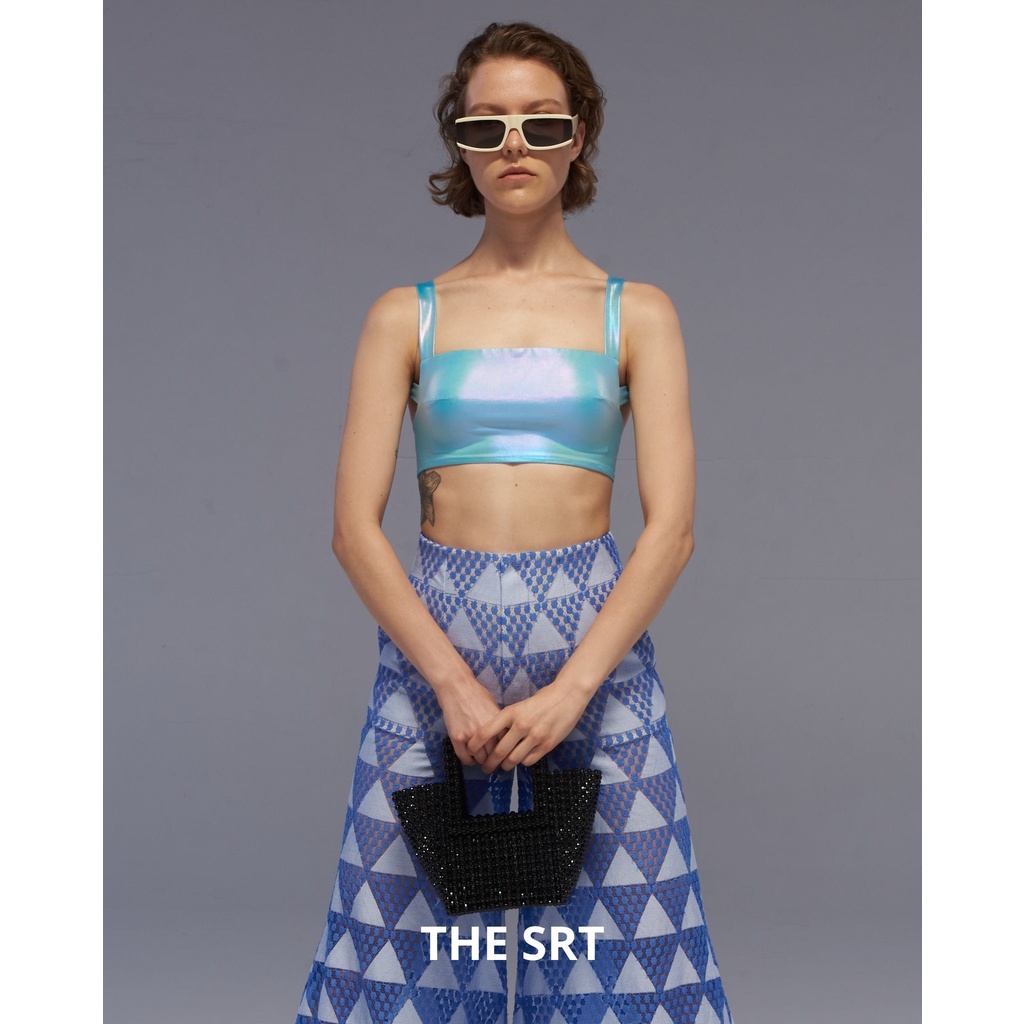 The SRT X7 Holographic Crop Top Bra (TBL105) เสื้อครอปสายเดี่ยวทรงบรา ผ้ายืด สีโฮโลแกรม — صورة 6