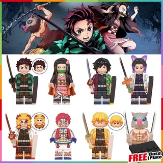 ฟิกเกอร์ ขนาดเล็ก จากอนิเมะเรื่อง Demon Slayer ลาย Kamado Tanjiro Nezuko Kochou Shinobu Ninja Mugen Train Kyoujurou Zenitsu