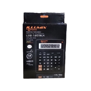 เครื่องคิดเลขตราช้าง ILLUMIX รุ่น L02-12D BLK