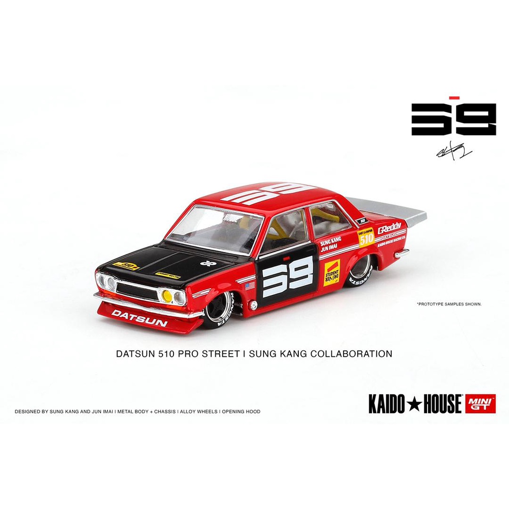 Datsun 510 PRO STREET X KAIDO HOUSE SUNG KANG COLLABORATION 1/64 - แดง, DP