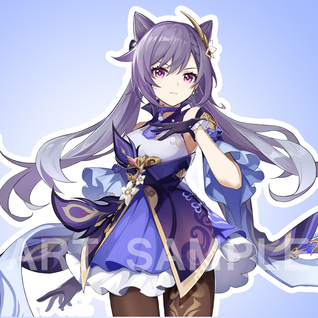 Genshin Impact Keqing สติ๊กเกอร์ 2 ชิ้น Sticker เกนชิน GenShin Impact Sticker สติกเกอร์