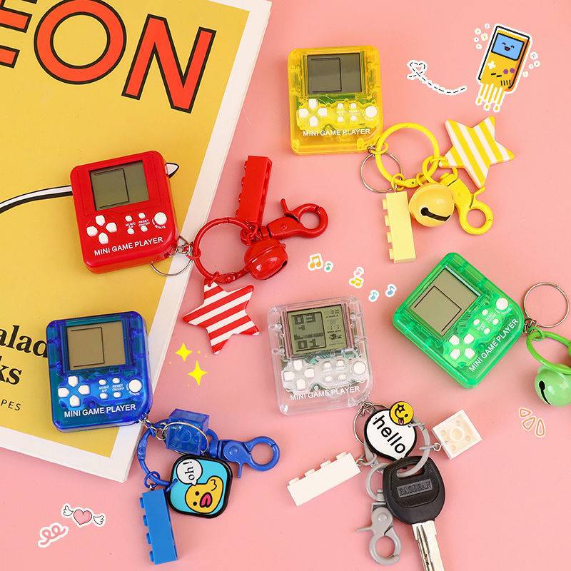 Mini Playstation Tetris Mini Game Player+Key Chain ของที่ระลึก Blue Black Green Red Yellow Game Play