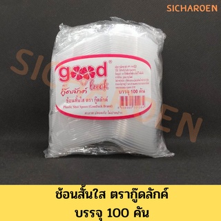 ช้อนพลาสติก ช้อน ช้อนตักขนม ช้อนตักข้าว ช้อนกลาง ช้อนตักซุป บรรจุ 100 คัน