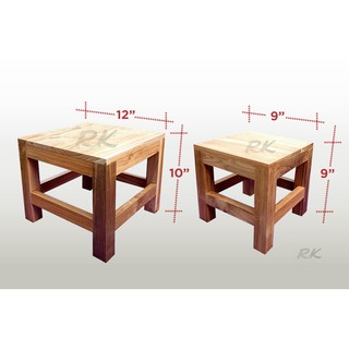 เก้าอี้เตี้ย เก้าอี้ไม้สัก เก้าอเนกประสงค์ (ก9" x ส9" และ ก12" x ส10")