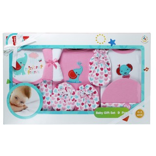 Fisher Price Gift Set ชุดของขวัญ เด็กแรกเกิด 9 ชิ้น สีขมพู