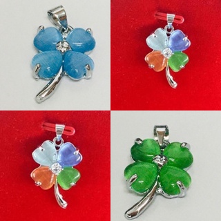 จี้ four leaf clover ห้อยตามสีนำโชคประจำวัน