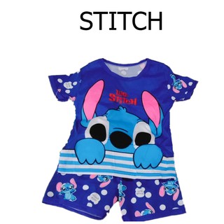 พร้อมส่ง!!!  ชุดนอน STITCH ชุดนอนเด็ก ลายการ์ตูน สติทซ์  ชุดนอน ขาสั้น แขนสั้น มี 2 สี สีฟ้า-สีน้ำเงิน