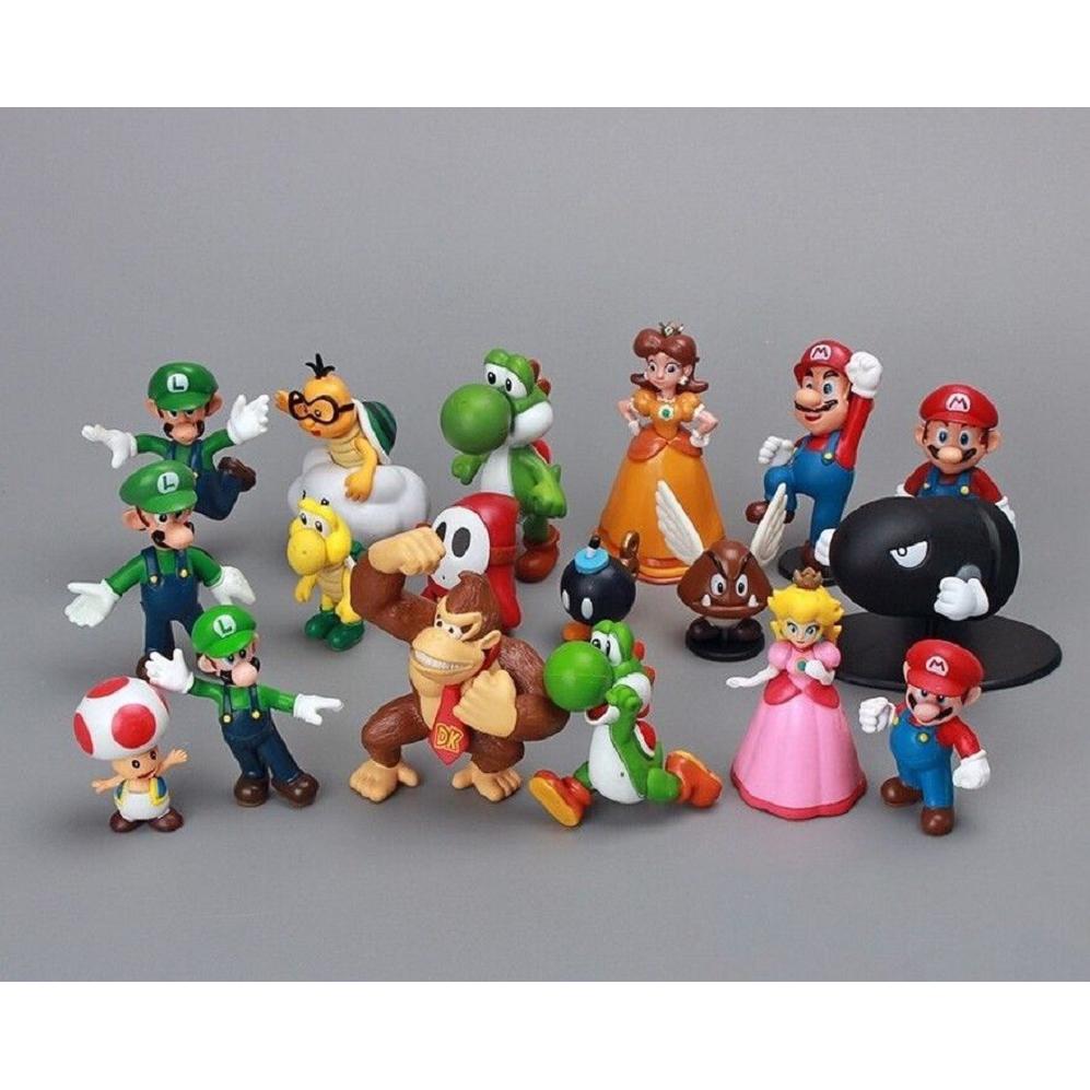 ฟิกเกอร์ Super Mario Bros Dinosaur Super Mario Yoshi 18 ชิ้น / ชุด