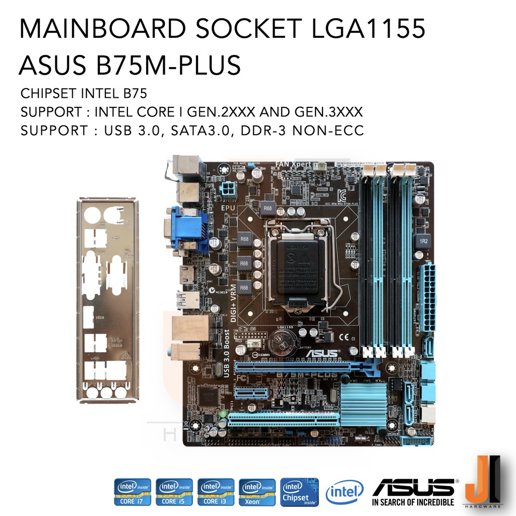 Mainboard ASUS B75M-PLUS (LGA1155) Support Intel Core i Gen.2XXX and ...