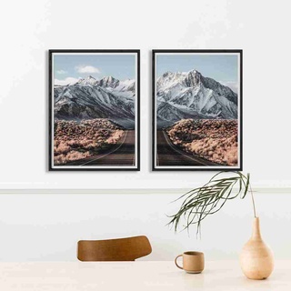 SB Design Square รูปพร้อมกรอบ DoseArt รุ่น Winter Ice Mountain 45x60 cm/ชิ้น (48x63 cm รวมกรอบ) SET 2 PCS. (96x63x0 ซม.)