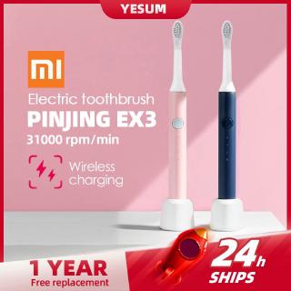 【สต็อคพร้อม】Xiaomi PINJING EX3 แปรงสีฟันไฟฟ้า  คลื่นเสียง อัตโนมัติ กันน้ำ โหมดการชาร์จ IPX7 ใช้ได้นาน 30 วัน Sonic electric toothbrush