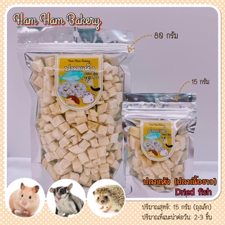 (Ham Ham Bakery) ปลาเนื้อขาวอบเเห้ง (กะปุกทดลอง) ขนมหนูเเฮมเตอร์ หนูแฮมสเตอร์ กระรอก ชูการ์ เม่นเเคระ เเฟตเทล