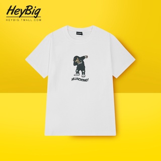 Heybig เสื้อยืดลําลอง แขนสั้น คอกลม พิมพ์ลายกราฟฟิติหมี แนวสตรีท ฮิปฮอป สําหรับผู้ชาย และผู้หญิง