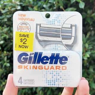 ใบมีดโกน ยิลเลตต์ สำหรับผิวบอบบาง SkinGuard Mens Razor Blades Refill 4 Cartridges (Gillette®)