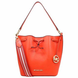 กระเป๋า MICHAEL KORS ของแท้ ของใหม่ EDEN MEDIUM Bucket Shoulder Bag RED Leather