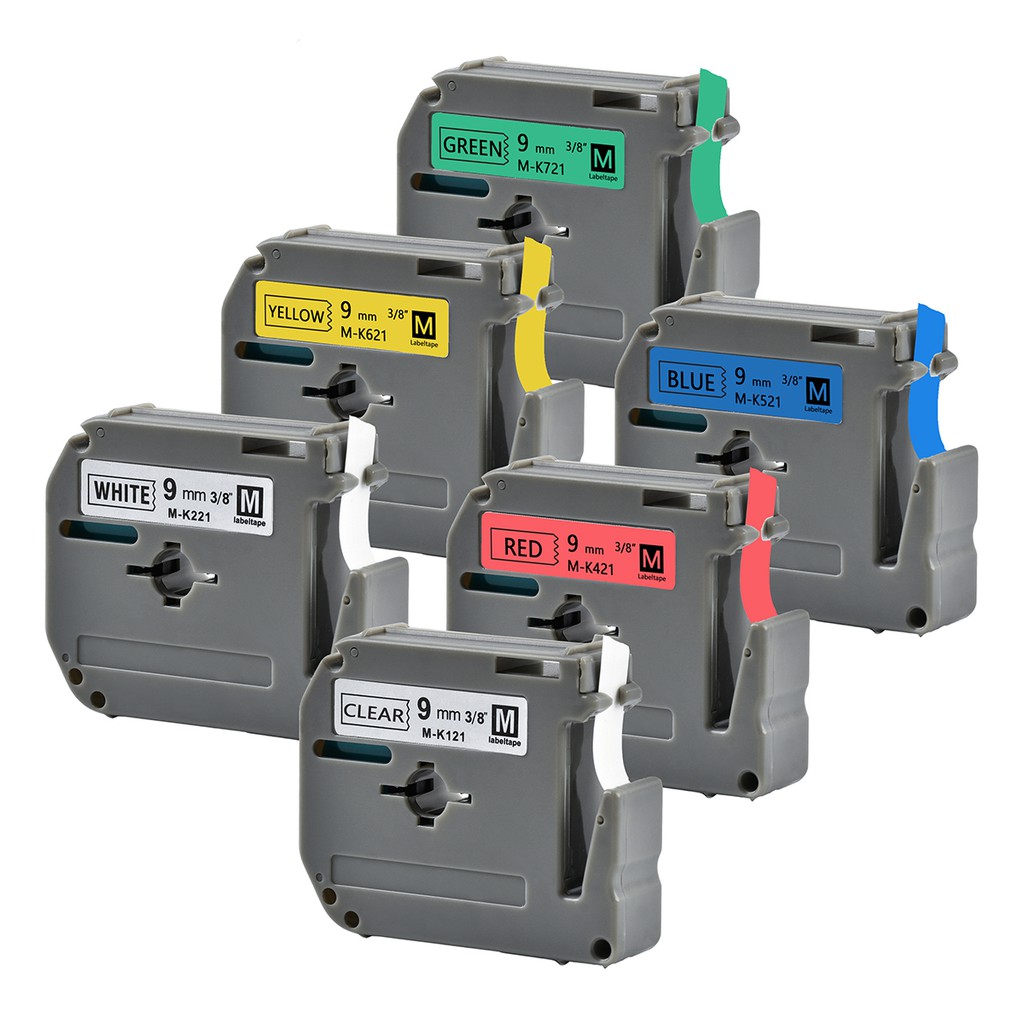 เทปฉลาก MK221 MK121 MK421 MK521 MK621 MK721 หลากสีสัน สําหรับเครื่องพิมพ์ฉลาก Brother P-Touch MK 221
