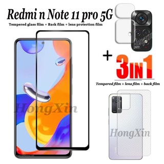 3in1 ฟิล์มกระจกนิรภัย ฟิล์มด้านหลัง ฟิล์มเลนส์กล้อง สําหรับ Xiaomi Redmi Note 11 pro 5G 11S 11T Xiaomi Redmi Note 11Pro+