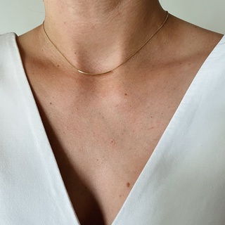 Slim Curved Bar Necklace, 18K Gold Plated, Sterling Silver Necklace N0008 | สร้อยคอ สร้อยคอจี้ เงินแท้ ทองแท้ ชุบทอง