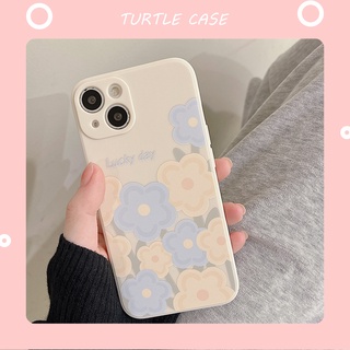 [พร้อมส่ง] เคสโทรศัพท์มือถือ ลายดอกไม้ สีเหลือง สีฟ้า สําหรับ Apple iPhone 14 13 12 11 PROMAX XS XR XSMAX SE2020 6 7 8PLUS MINI