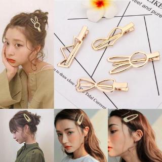 Korean Fashion Hollow Gold Metal Hair Clips For Girls Geometric Hairpins Hairgrip Barrette Women Hair Accessories