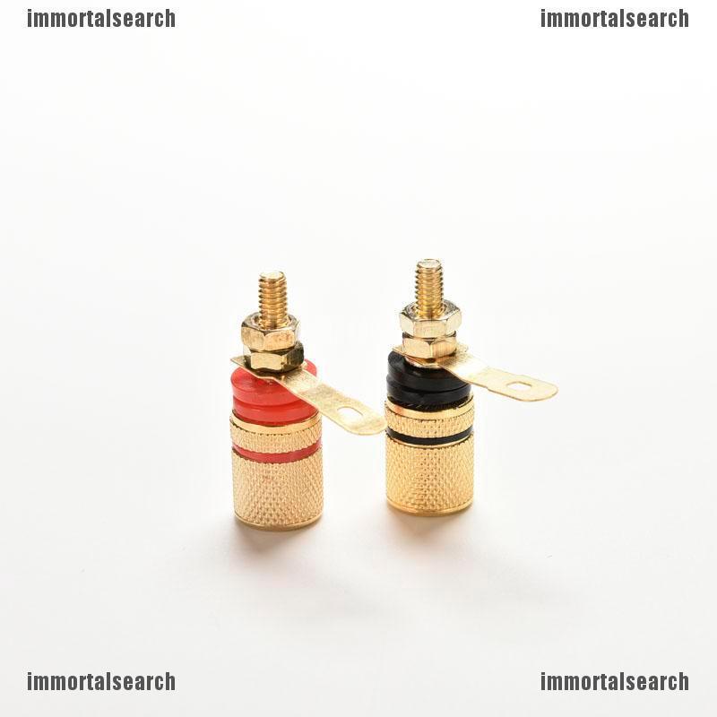 【ICE】 1pair Amplifier Terminal Speaker Cable Binding Post Banana Plug Jack Connector