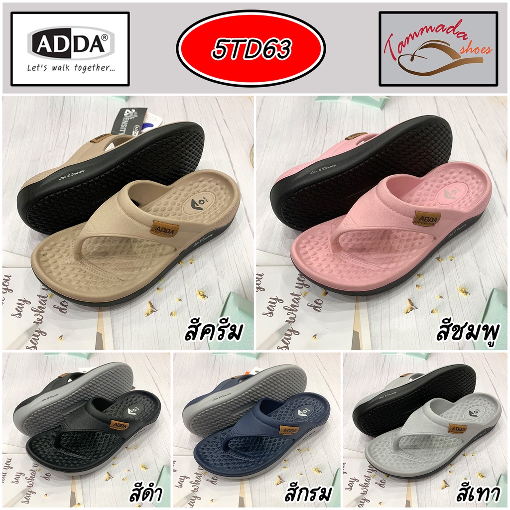 รองเท้าแตะ ADDA 2density 5td63 รองเท้าแตะแบบหนีบสำหรับผู้หญิงยี่ห้อแอดด้า