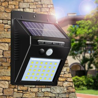 ไฟติดผนังโซล่าเซลล์พลังงานแสงอาทิตย์  30 led แบบมีไฟหรี่ Solar senser  wall light