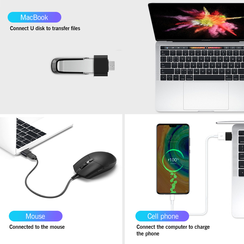 HdoorLink อะแดปเตอร์ไมโคร USB OTG ประเภท C USB ตัวผู้ ไปสู่ USB ตัวเมีย สำหรับแปลงสายเคเบิล - รูปที่ 6