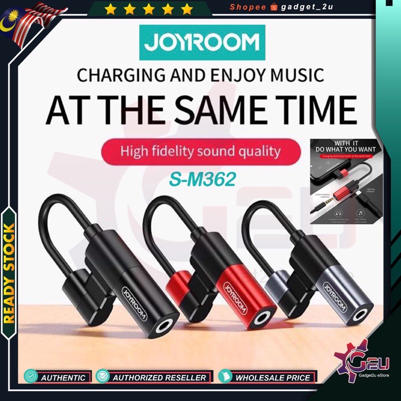 JOYROOM S-M362 Portable Lightning 8 Pin to Dual Lightning 8 Pin Audio สายชาร์จ Converter