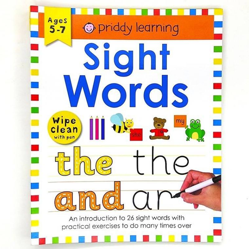 Prddy Learning Sight Words เช็ดทําความสะอาดด้วยปากกาสําหรับอายุ 5-7