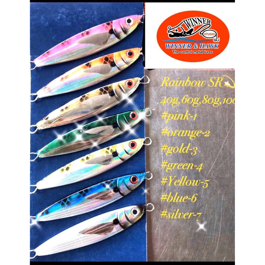 เหยื่อจิ๊ก ตกปลาทะเล / Metal Jig Winner & Hawk Rainbow SR 40 - 80 กรัม