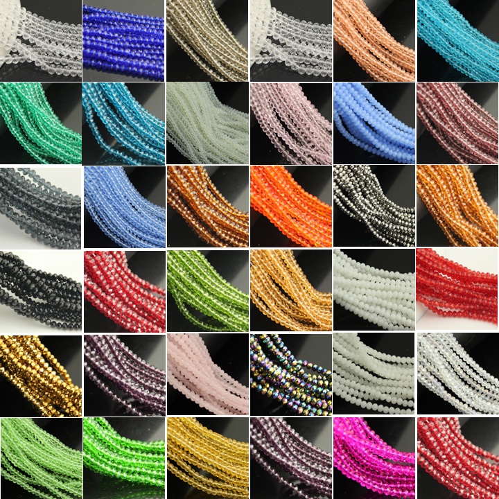 Multi-สี 1string 100pcs 6 มม.Rondelle ออสเตรียคริสตัล Faceted ลูกปัดแก้วหลวม Spacer ลูกปัดสําหรับสร้อยคอเย็บปักถักร้อย DIY สร้อยข้อมือเครื่องประดับทําประดับด้วยลูกปัดอุปกรณ์เสริม
